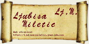 Ljubiša Miletić vizit kartica